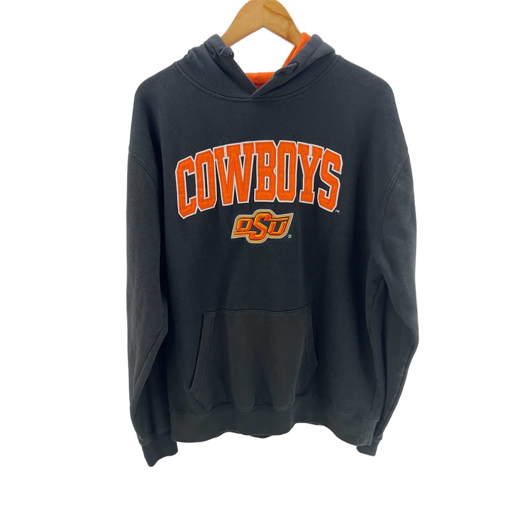 OSU Cowboys Hoodie Embroidered Black‎ Orange Men's XL